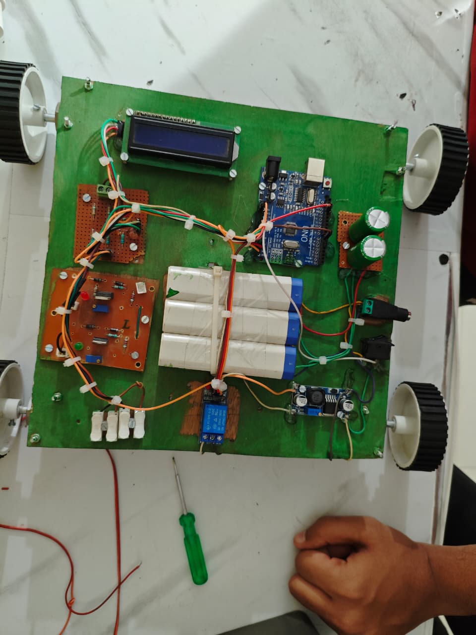 Green Robot Car Prototype